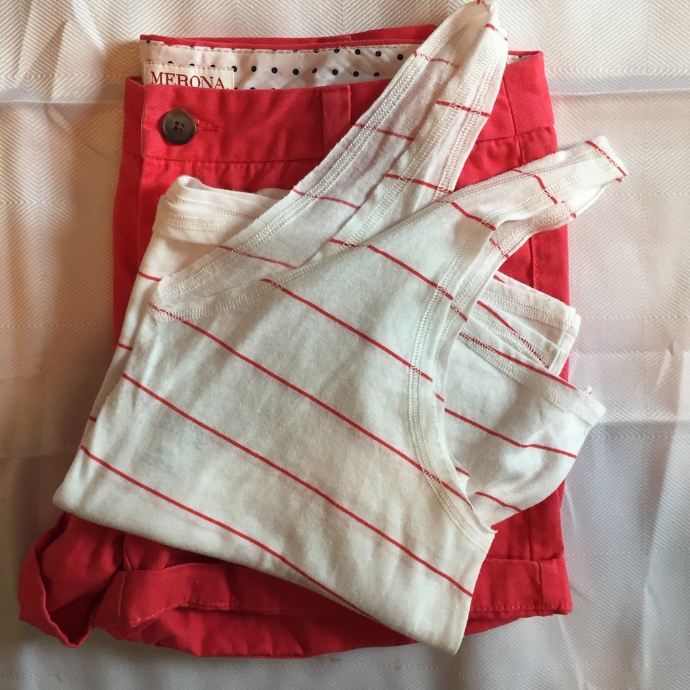 FINAL SALE UO Striped V-Neck Cropped Boat Tank